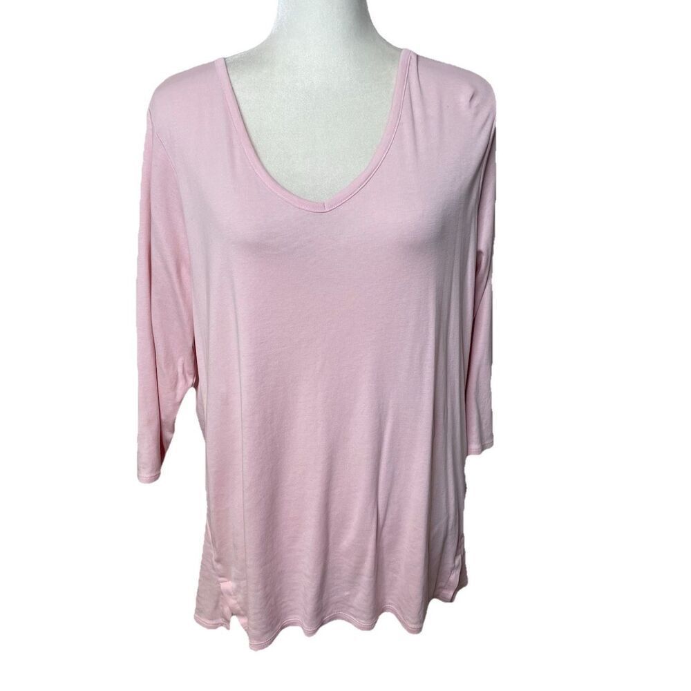 J. Jill Soft Pink V-Neck Short Sleeve Top